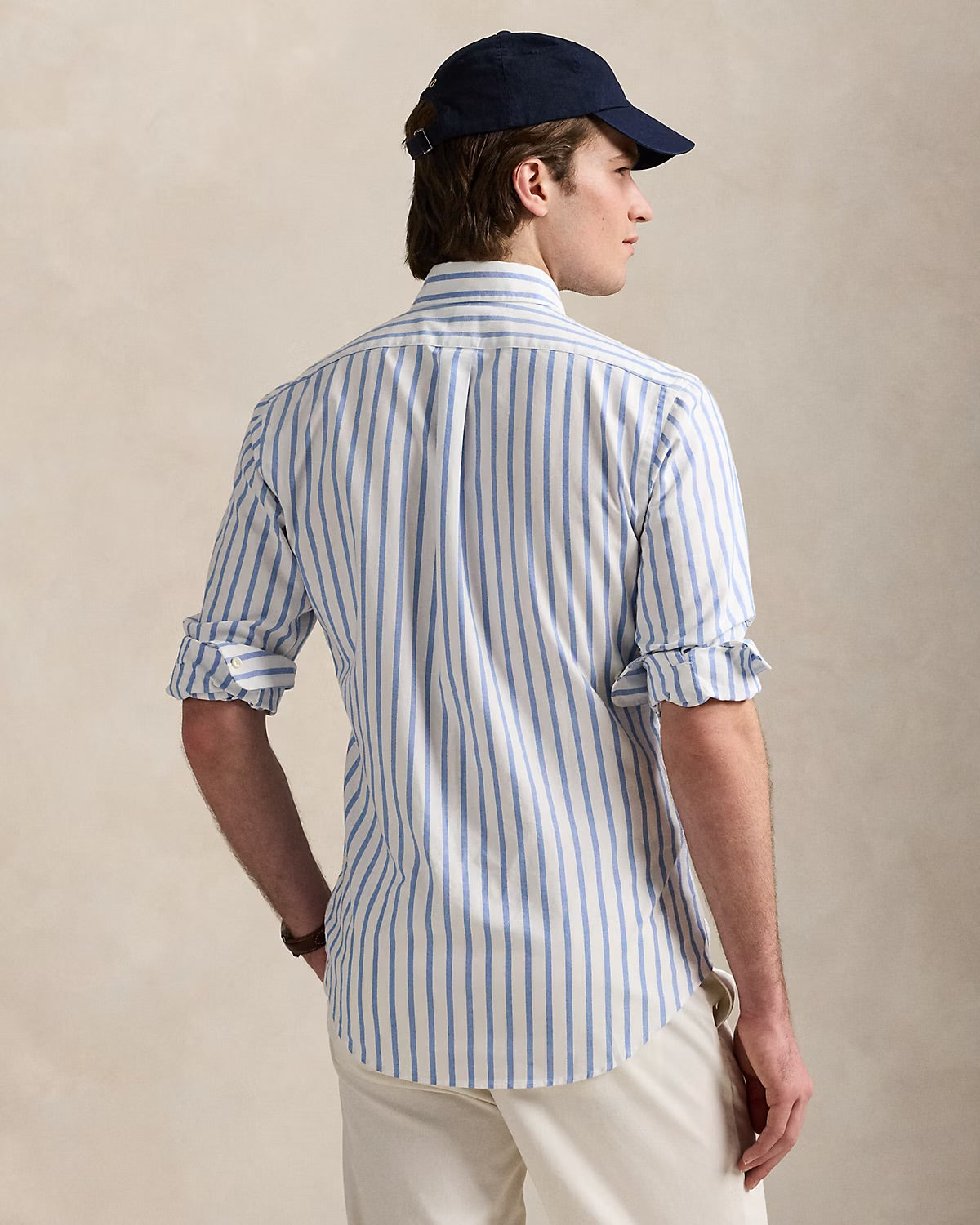 Camisa às riscas Oxford Custom fit