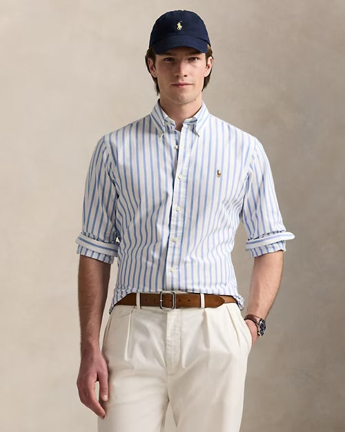 Camisa às riscas Oxford Custom fit